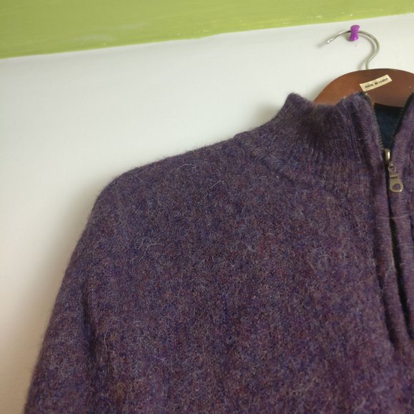 Alpaca Wool Sweater, 100% Alpaca 1/2 zip Sweater, Large Peruvian Alpaca - Picture 3 of 7